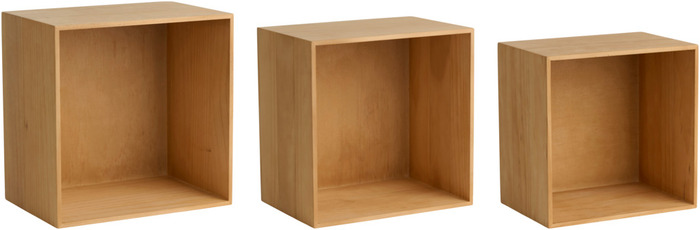 Bogkasser fyrretræ brun 3-pk.